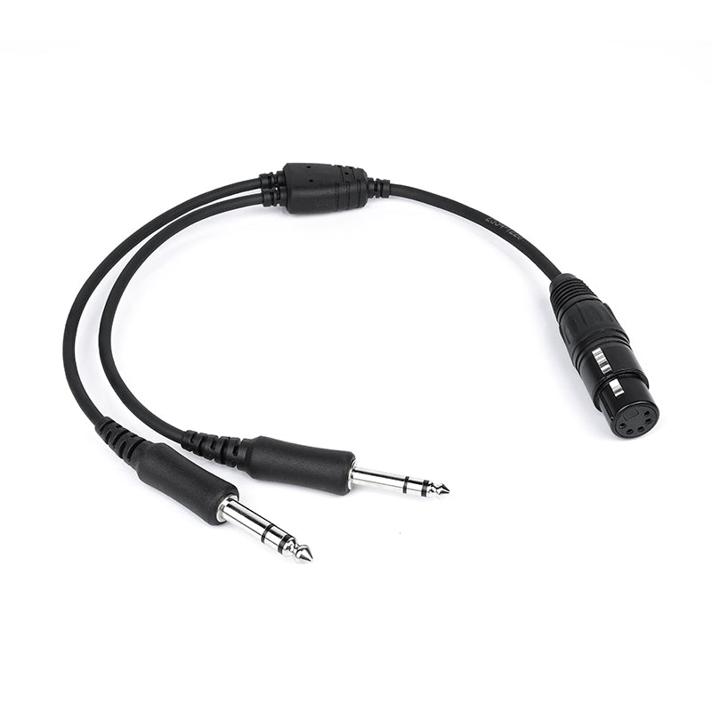 ArrowMax AD-ABXF-GAM Airbus 5-Pin XLR to General Aviation (GA) twin-plug Adapter, Durable Molded Connectors