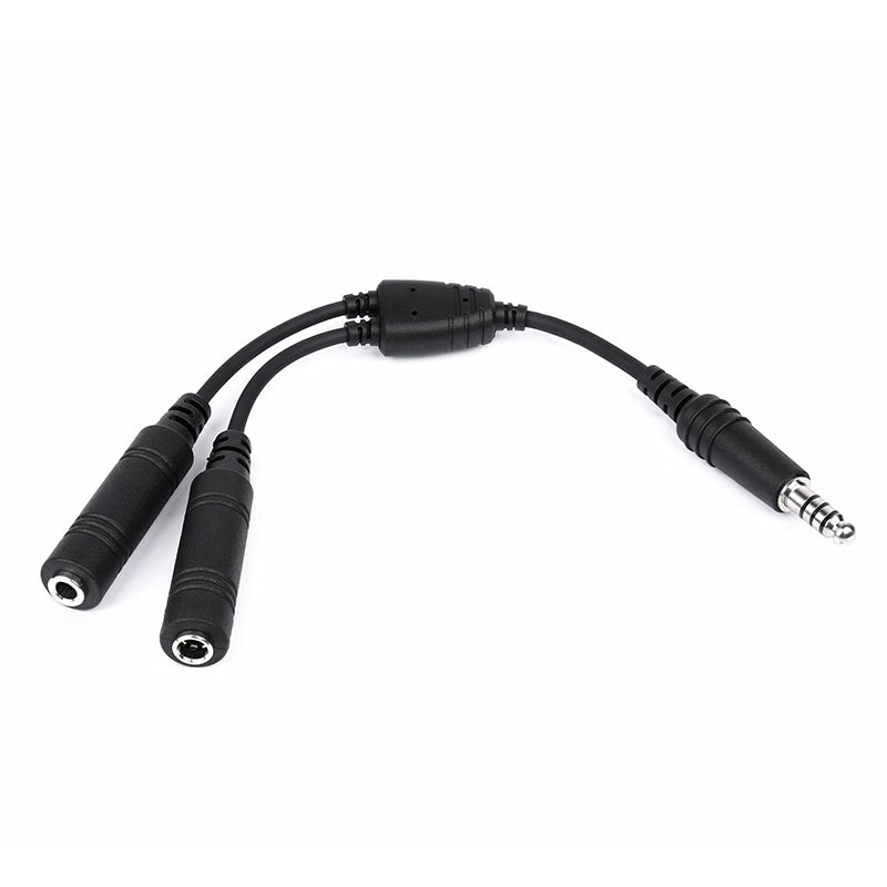 ArrowMax AD-GAF-U174M GA Headset to Helicopter Adapter, Durable Molded Connectors, .206" and .25" Jacks to U-174 Plug