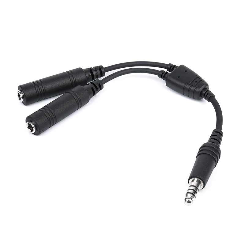 ArrowMax AD-GAF-U174M GA Headset to Helicopter Adapter, Durable Molded Connectors, .206" and .25" Jacks to U-174 Plug