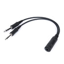 ArrowMax AD-U174F-GAM U174 Headset to GA Adapter Durable Molded Connectors, U174 Plug to GA Twin-Plug .206" and .25" Jacks