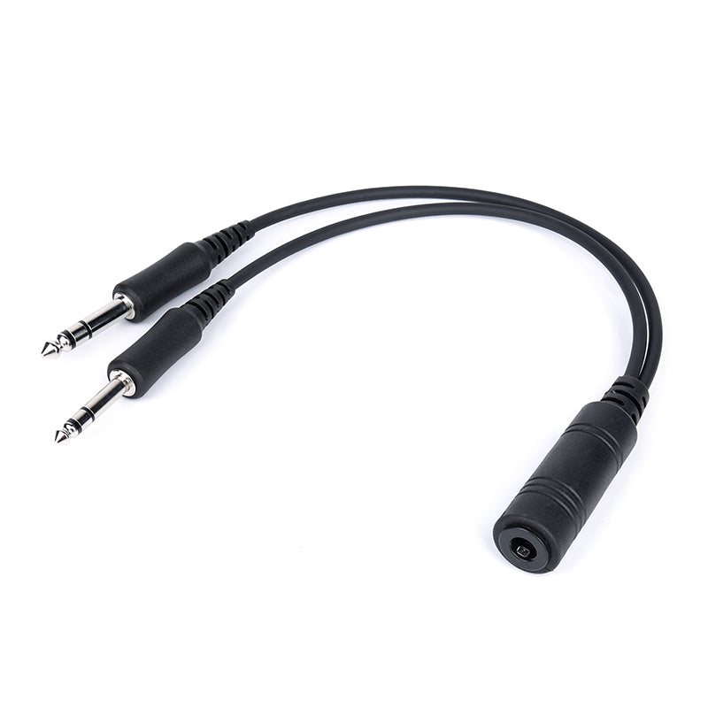 ArrowMax AD-U174F-GAM U174 Headset to GA Adapter Durable Molded Connectors, U174 Plug to GA Twin-Plug .206" and .25" Jacks