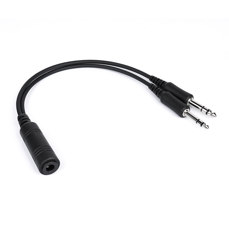 ArrowMax AD-U174F-GAM U174 Headset to GA Adapter Durable Molded Connectors, U174 Plug to GA Twin-Plug .206" and .25" Jacks