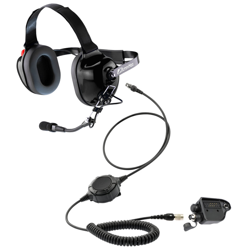 ArrowMax Noise Isolating Headset For Motorola XPR7550E – Yellow, PTT
