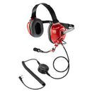 ArrowMax AHDH0032-RD-K2 Behind-The-Head Dual Muff PNR Headset with PTT and Noise Cancelling MIC for Kenwood 2 Pin Radios NX-1200 NX-1300 NX-P1200 NX-P1300 NX-3320 TH-D74 TH-K20A
