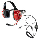 ArrowMax AHDH0032-RD-K30-8PIN Behind-The-Head Dual Muff PNR Headset with PTT and Noise Cancelling MIC for Kenwood RJ45 8-Pin TM-261A TM-271A TM-461A TM-471A TK-80 TK-90 TK-980