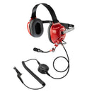 ArrowMax AHDH0032-RD-M9 Behind-The-Head Dual Muff PNR Headset with PTT and Noise Cancelling MIC for Motorola APX7000 XPR7350