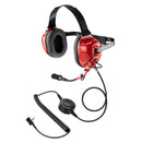 ArrowMax AHDH0032-RD-Y3 Behind-The-Head Dual Muff PNR Headset with PTT and Noise Cancelling MIC for Vertex EVX-261 VX-132