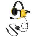 ArrowMax AHDH0032-YW-K3 Behind-The-Head Dual Muff PNR Headset with PTT and Noise Cancelling MIC for Kenwood NX-3200 NX-5200