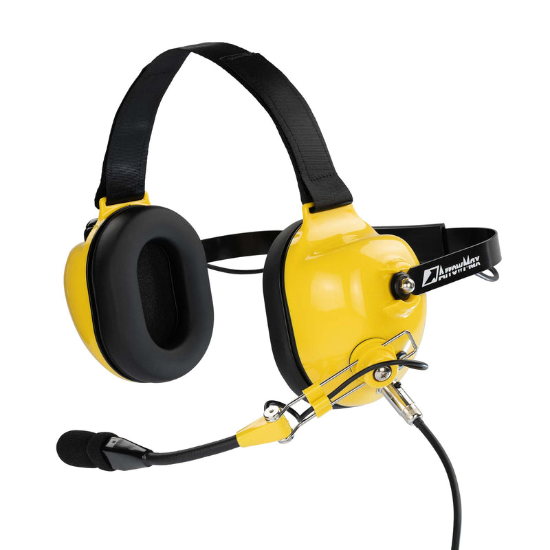 ArrowMax AHDH0032-YW-Y2 Behind-The-Head Dual Muff PNR Headset with PTT and Noise Cancelling MIC for Vertex EVX-S24 VX-270R