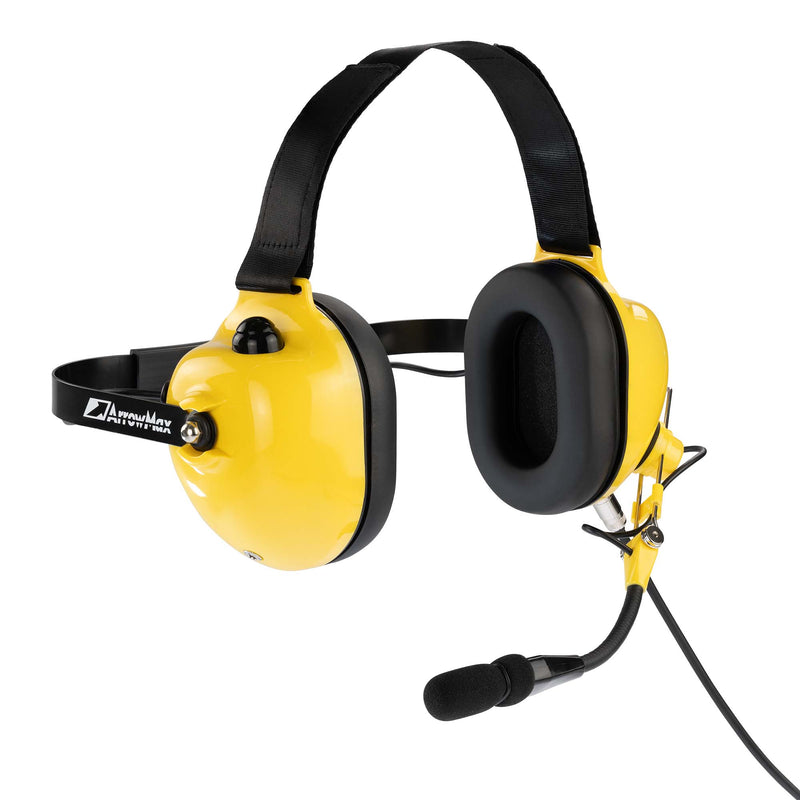 ArrowMax AHDH0032-YW-Y2 Behind-The-Head Dual Muff PNR Headset with PTT and Noise Cancelling MIC for Vertex EVX-S24 VX-270R