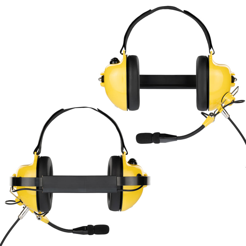 ArrowMax AHDH0032-YW-Y2 Behind-The-Head Dual Muff PNR Headset with PTT and Noise Cancelling MIC for Vertex EVX-S24 VX-270R
