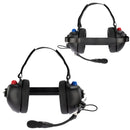 ArrowMax AHDH0033D-MT-DPTT Dual Radio Headset with Red/Blue PTT, 23dB NRR & Dual XLR5 Plug