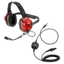 ArrowMax AHDH0033D-RD-PTT-K3 Noise-Isolating Headset with Gel-Foam Ear Pads and PTT for Kenwood NX-3200 NX-5200