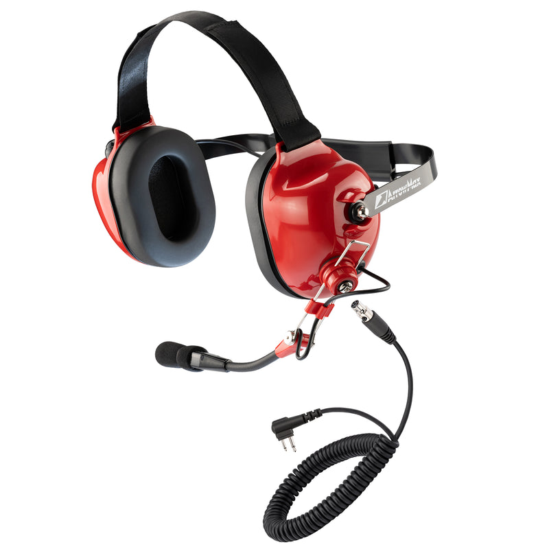 Arrowmax AHDH0033D-RD-SC-M1 Noise Reduction Behind The Head Headset with Adaptor Cable for Two Way Racing Radios Compatible with Motorola CP200D CP100D R2 DEP450 BPR40D CP200 CP185 BPR40 CLS1410 CLS1110 DTR700 DTR650 RDU4100 RDU4160D RMU2040 RMU2080D CLS
