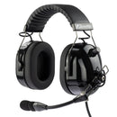 Arrowmax AHDH0042A-BK-GA General Aviation Headset for Student Pilots Passenger Features Passive Noise Reduction PNR Adjustable Headband Switchable Mono-Stereo Cancelling MIC GA Dual Plug