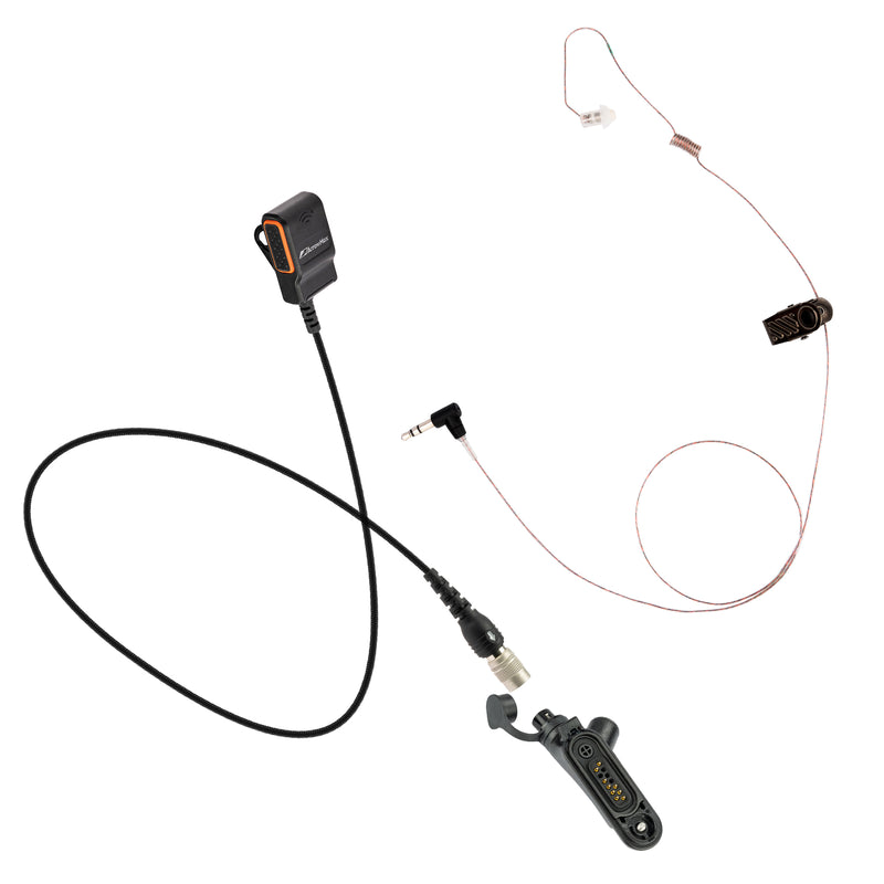 Arrowmax APT0530-AMAS01PS2235L-HR6M-M17 Hirose 6-Pin Adapter with Tubeless Listen-Only Earpiece Compatible with Motorola R7 MXP600 ION Series