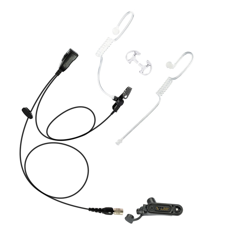 ArrowMax ASK7500C-HR6M-M17 Commercial-Grade Braided Fiber Cable Earpiece with Lapel Mic, Compatible with Motorola R7, MXP600, ION Series – Featuring Public Safety Tactical Quick Release