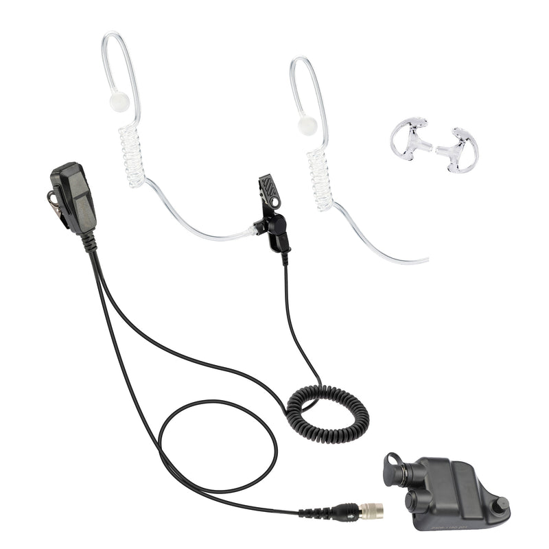 ArrowMax ASK7515C-S-HR6M-HA02 6-Pin Quick Disconnect Clear Tube Style Earphone Compatible with Harris M/A-COM P5300 P5400 P5500 P7300