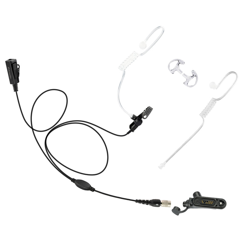 ArrowMax ASK8510C-HR6M-M17 2-Wire Kit – Commercial-Grade Braided Fiber Cable Earpiece with Lapel Mic, Compatible with Motorola MOTOTRBO R7 MXP600 ION APX N70 N50 N30 – Featuring Public Safety Tactical Quick Release