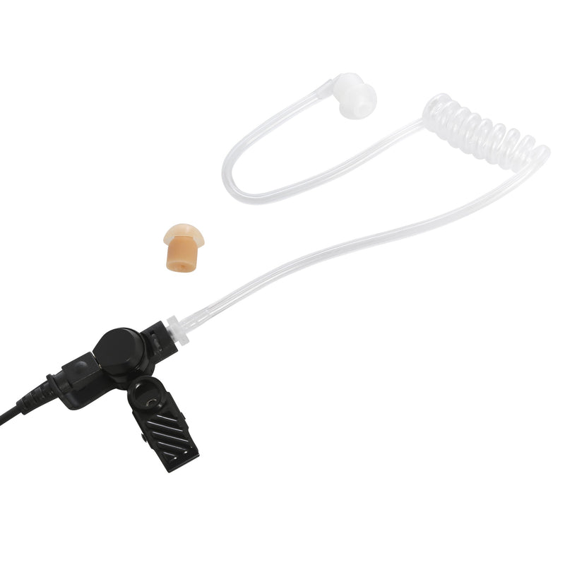 Acoustic Tube Receive Listen Only Earpiece with Extra Black Tube Earmold fit Motorola Kenwood Speaker Mic for Police Security and Law Enforcement Use