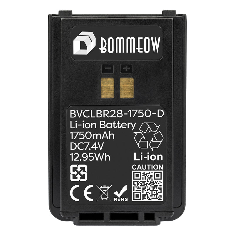 BOMMEOW BVCLBR28-1750-D Replacement Battery for Vertex Yaesu FT-4VE FT-4VR FT-4XE FT-4XR as SBR-28Li