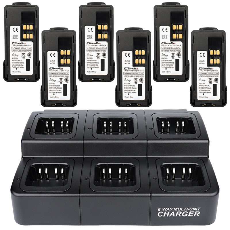 ArrowMax CB6-AMCL4409-3200-D Battery and Charger Combo Compatible with Motorola XPR7550 XPR7580 XPR7350e XPR7380e XPR7550e XPR7580e APX2000 XPR3300e XPR3500e