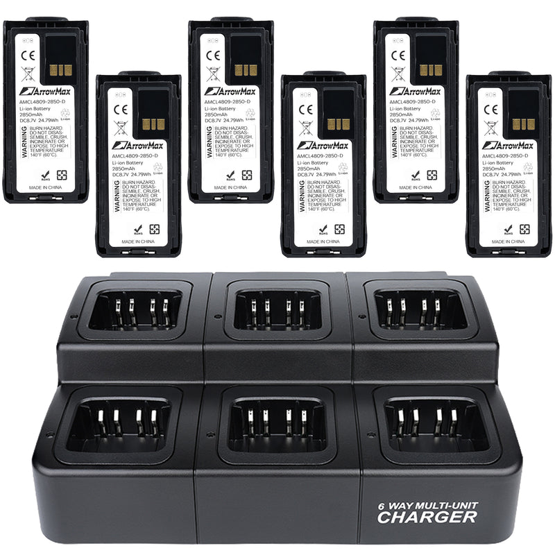 ArrowMax CB6-AMCL4809-2850-D Battery and Charger Combo Compatible with Motorola R7