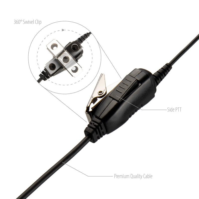BOMMEOW BHDH01-K2 Ultra Light Single Ear Muff Headset for Kenwood NX-3320 TK-3230DX