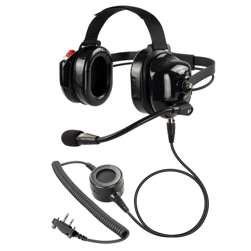 BOMMEOW BHDH40PTT-BK-I2 Noise Isolation Headphone for ICOM IC-F11 IC-F21